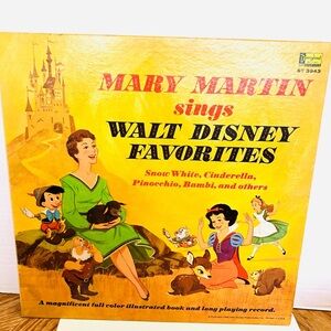 Disney 1966 Mary Martin Sings Walt Disney Favorites Album W/Storbook Read